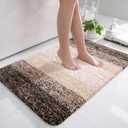 OLANLY Bathroom Rugs Mat 36x24, Extra Soft Absorbent Microfiber Bath Rugs, Rubber Backing, Quick Dry, Machine Washable Bath Mats for Bathroom Floor, Tub and Shower, Home Decor Accessories, Light Brown