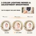 Plush Makeup Mirror with Lights,15.8"11.8" LED Makeup Mirror,Vanity Mirror Touch Screen with 3-Color Lighting,Lighted Up Mirror for Makeup Desk, Bedroom, Dressing Room,Women's Gift(White)