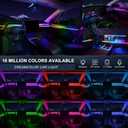 Dreamcolor Acrylic Interior Car LED Strip Light with Wireless APP, RGB 14 in 1 with 175 inches 600 LEDs Fiber Optic Car Ambient Lighting Kits, Dual Zone Sound Active Function LED Strip for Car