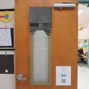 2 x NICETOWN Blackout French Door Curtains, Room Darkening Lockdown Classroom Window Covering Shade for Privacy, Front Back Thermal Insulated Curtain for Living Room Bedroom, 1 Panel, Grey, 8" W x 36" L