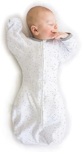 Amazing Baby Transitional Swaddle Sack, Arms Up Half-Length Sleeves & Mitten Cuffs, Swaddle for Newborn Transition to Baby Sleep Sack Wearable Blanket, Small, 0-3 month, 6-14 lb, Sterling Confetti S