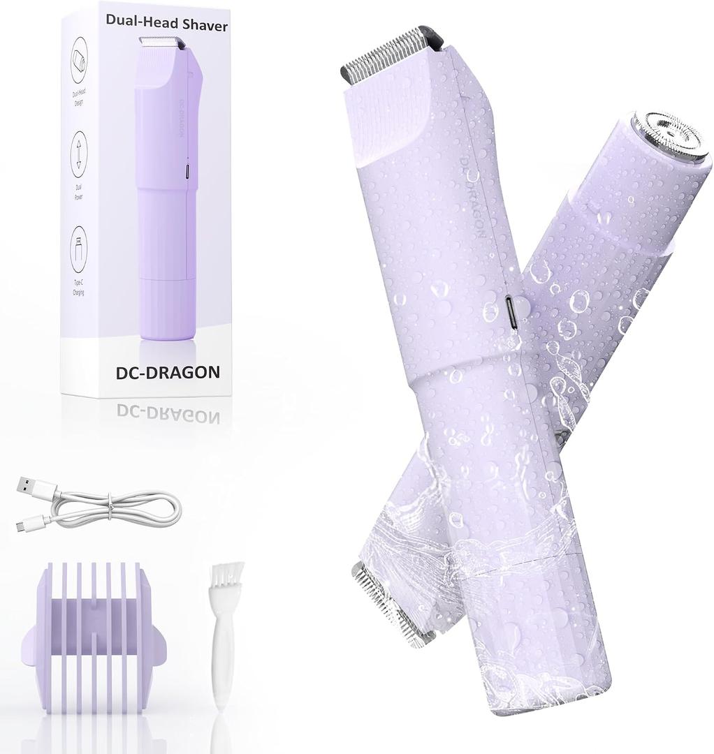 Bikini Shaver Womens Electric Razor Electric Bikini Trimmer for Women Ainless Electric Razors for Pubic Hair, Face, Legs, Ipx7 Waterproof Underarms Electric Bikini Trimmer for Women