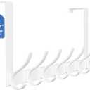 Over The Door Hooks, Sturdy Door Hanger, Large Over The Door Towel Rack with 12 Hooks, Heavy Duty Easy to Install, for Bathroom, BedroomKitchenHanging Towels, Coats (White)