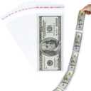 200Pcs Cake Money Box Transparent Bag Clear Paper Money Currency Sleeves Self Sealing Cellophane Money Bags