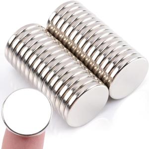 MIN CI 30 Pcs Super Strong Rare Earth Magnets, 20 x 3 mm Decorative Round Silver Neodymium Fridge Magnets, Multifunctional for Crafts, Whiteboard, Locker