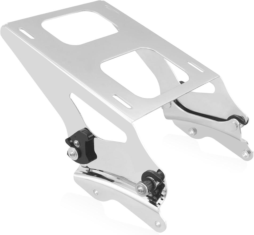 Luggage Rack 4 Point Docking Hardware Kit for Harley Detachable Tour Trunk Kit Two-Up Mounting Rack Compatible with Touring Road King Street Glide Road Glide Electra Glide 2014-2025 (Chrome)