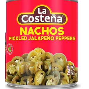 La Costea Sliced Nacho Jalapeno Peppers - Pickled Jalapenos - Jalapeno Pepper - Hot Peppers - Mexican Food, Guacamole, Spicy Nacho & Taco Toppings, Enchiladas & Salsa - 26oz, 1 Pack Canned Jalapenos BBD:8 APR 26