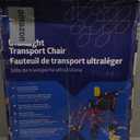 Medline Ultra Lightweight Transport Wheelchair for Adults, Foldable, 19-Inch Seat Width, Red Frame, Black Upholstery