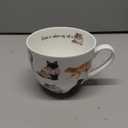 Cute Cat Mugs for Daily Coffee and Tea, Premium 20 oz Bone China Coffee Tea Hug Mug, Perfect Holiday, Birthday, and Christmas Gift for Cat Lovers, Designed in England by Harvest Green Studio