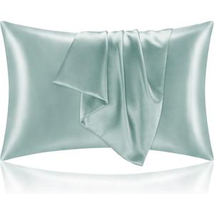 BEDELITE Satin Pillowcase for Hair and Skin, Super Soft and Cooling Similar to Silk Pillow Cases 2 Pack with Envelope Closure, Gift for Women Men(20"x26" Standard Size, Haze Blue)