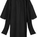 Gradwow Master Graduation Gown Cap Hood Set, Unisex Matte Master's Degree Regalia with Tassel for University (Gold/Royal Blue/Gold, 51)