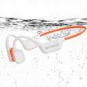 Bone Conduction Headphones, Swimming Headphones, Orange-White | IPX8 Waterproof MP3 Mode 8GB Memory Up to 12 Hours Playtime, Bluetooth 6.0 Earbuds Secure Fit for Running and Fitness