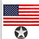 Embroidered American Flags for Outside 3x5 High Winds- Outdoor Heavy Duty Weatherproof USA Flag- Sewn Stripes Applique US flag- Brass Grommet and Canvas Head(pole not included)