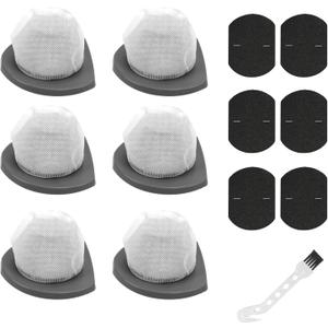 6 PACK 2033 Vacuum Filter Replacement fits for Bissell Featherweight Stick Lightweight Bagless Vacuum Cleaner Parts, 2033, 20331, 20333, 20334, 20336, 20339, 2033M, 6 Mesh Filters & 6 Foam Filters