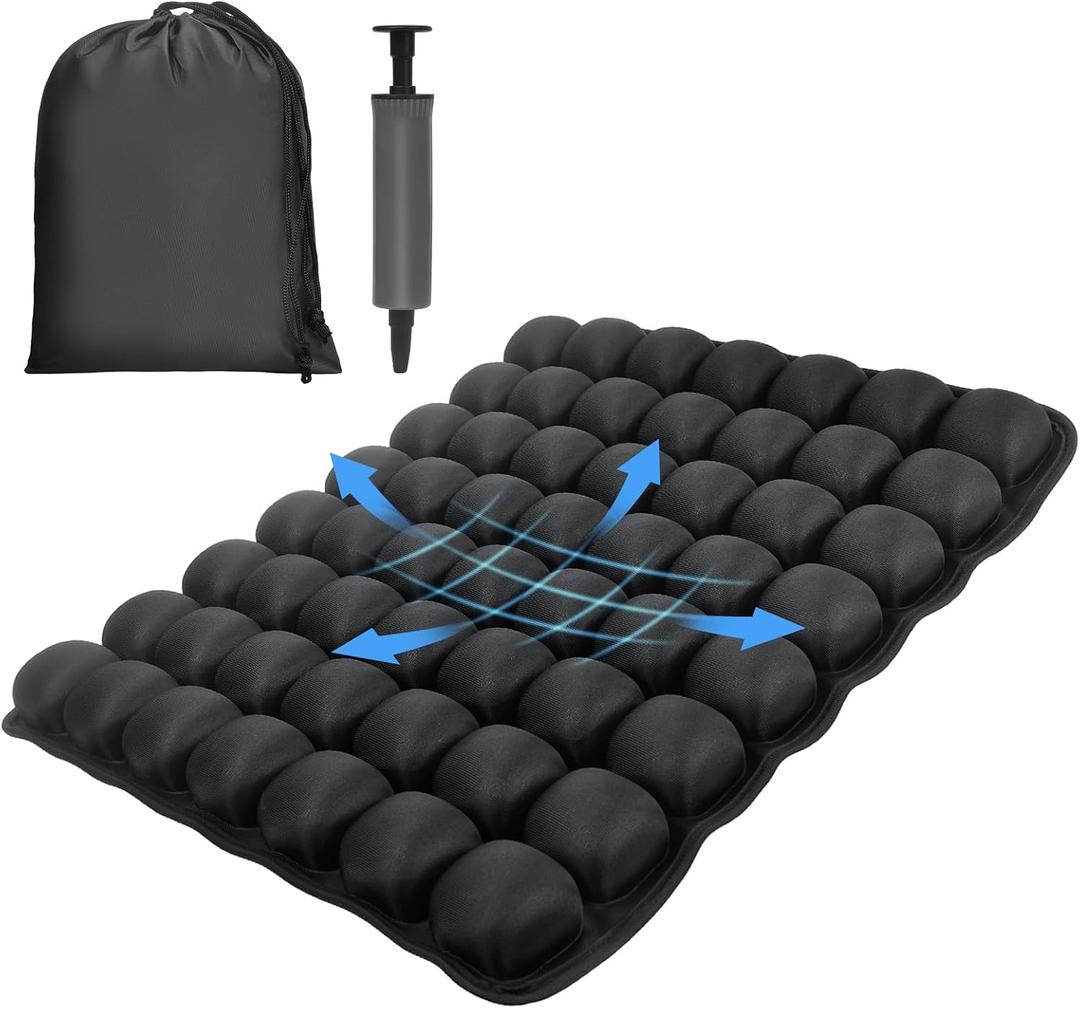 Professional Comfortable 3D Travel Seat Cushion, Air Inflatable Pressure Relief Seat Cushion Optimal Support for Long Sitting