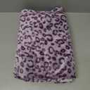 FY FIBER HOUSE Flannel Fleece Throw Microfiber Blanket with 3D Cheetah Print,60"X80",Purple