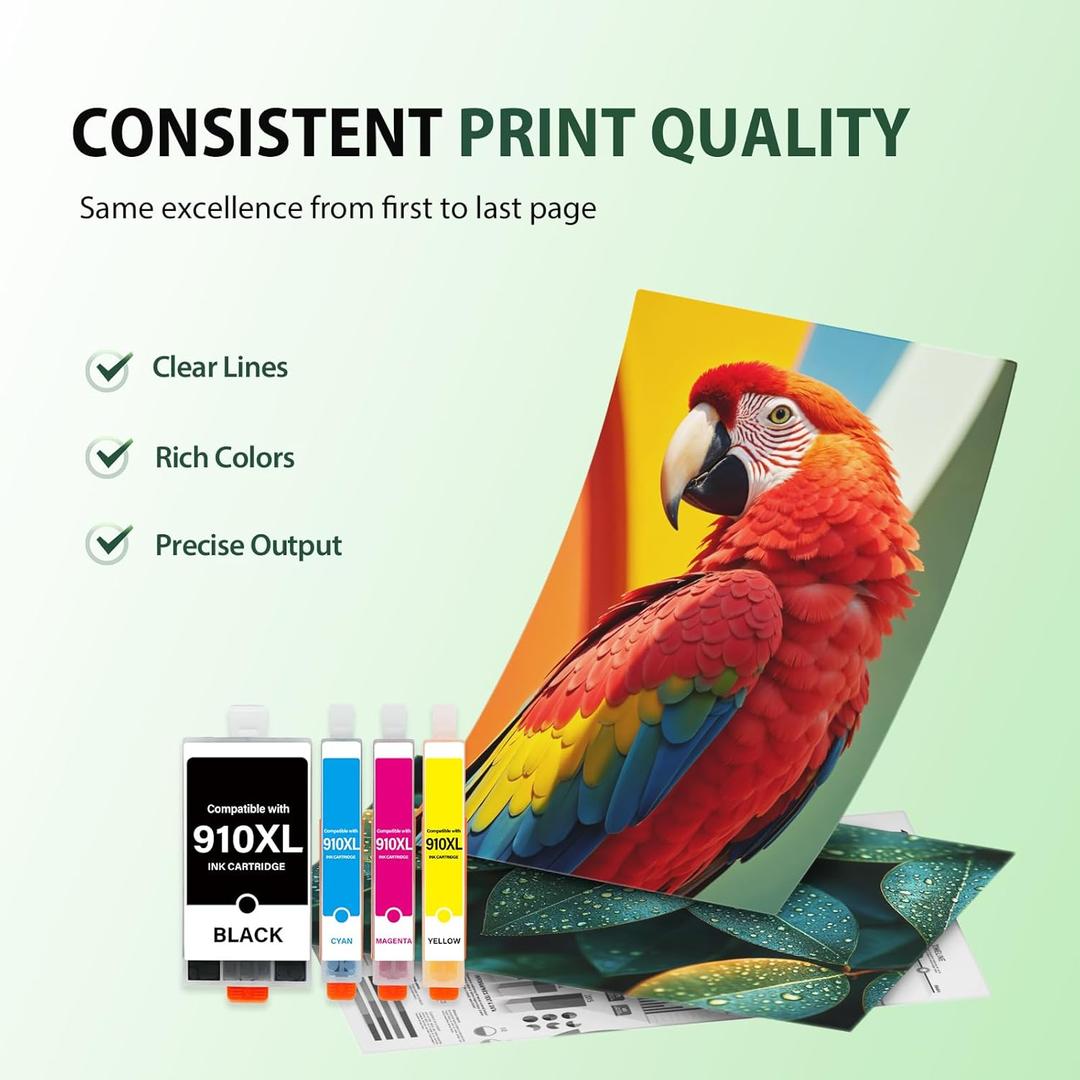 910XL Ink Cartridges 8015e 8025e Replacement for HP Ink 910 910XL Ink Cartridges Work with OfficeJet 8015e 8025e OfficeJet Pro 8025e 8028e Printers (Black only)