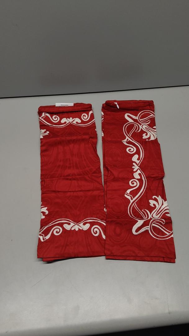 Pillow Covers Set of 2, Embroidered Branch Pattern Throw Pillow Cover,Square Cotton Cushion,Pillow Case for Sofa Bedroom Couch,18"x18"(Red)