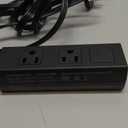 Black Power Outlet, 3 Plugs, L120 inches