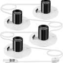 Meonum 4 IN 1 Blow Mold Light Kit Replacement for MB48, E26 E27 Medium Base Single Light Cord Kit w/Switch, for Blow Mold Plastics Indoor Outdoor Halloween Christmas Village House Decor (White)