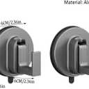 Aluminum Metal Heavy Duty Vacuum Suction Cup Hooks Door Mounted Clothes Hook Wardrobe Sticky Hook Suction for Kitchen Bathroom (Grey 2 Pack)