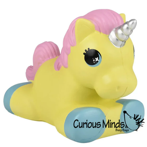 12" Jumbo Pony Unicorn Squishy Slow Rise Foam Pet Animal Toy - Scented Sensory, Stress, Fidget Toy (Yellow)