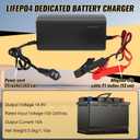 14.6V 10A LiFePO4 Battery Charger for 12V Lithium Iron Phosphate Batteries Fast Charging, High Efficiency, LED Indicator, Durable Design with Overheat Protection