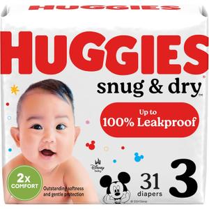 Huggies Snug & Dry Baby Diapers, Size 3 (16-28 lbs), 31 Ct