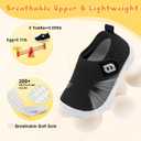 JOINFREE Toddler Barefoot Breathable Kids Sneakers - Lightweight Walking Shoes, Slip On Tennie Shoes Protect Toes for School (Black)