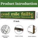 St. Patricks Day Cad Mle Filte Wooden Sign, A Hundred Thousand Welcomes, Irish Clover Decor for Entryway, Porch, Kitchen, Home Office