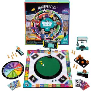 Dude Perfect Board Game with Soccer Add On; Action Packed Sports Challenges for Competitive Kids and Families | Perfect for Family Game Night; 2 to 5 Players; Ages 4 and up