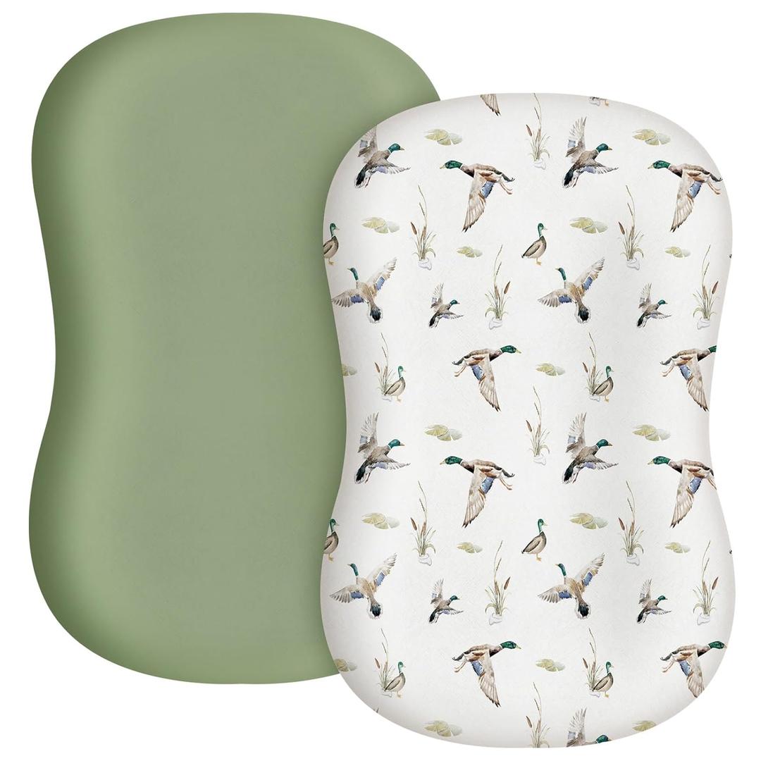 CroBlissful 2 Pack Mallard Duck Baby Lounger Cover Stretchy and Soft Infant Lounger Cover Breathable and Soft Baby Nest Slipcover for Boys Girls