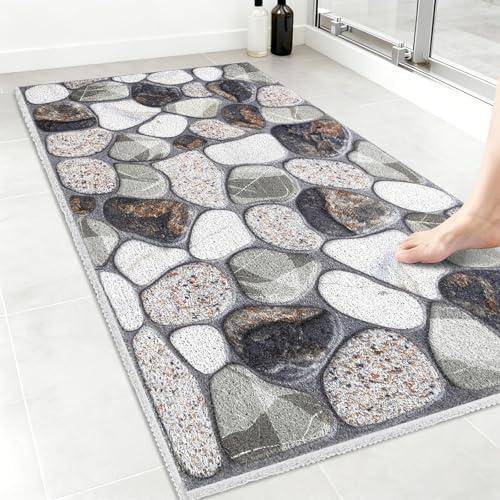 Extra Large Shower Mat Non-Slip : 40x24 inch Loofah Shower Mats for Inside Shower with Drain Hole, Anti Slip Shower Mat, Stand up Shower Floor Mat