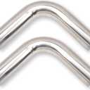 2 Inch 90 Degree DIY Custom Mandrel Exhaust Pipe Tube Pipe, T304 Stainless Steel, Universal Fit, 18.1 Inch End to End Length, 2'' OD Mandrel Bend Pipe 2PCS