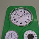 Lily's Home -9.5 Inch x 12.5 Inch - Retro Kitchen Wall Clock, Vintage Wall Clock with a Thermometer and 60-Minute Timer, Ideal for Any Kitchen, Office, or Diner (Retro Green)