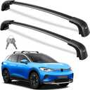 Wonderdriver Roof Rack Cross Bars 300lbs Compatible with Volkswagen VW ID4 ID.4 2021-2026, Lockable Heavy Duty Aluminum Roof Rails Crossbars Cargo Canoe Black Rooftop Cargo Carrier.