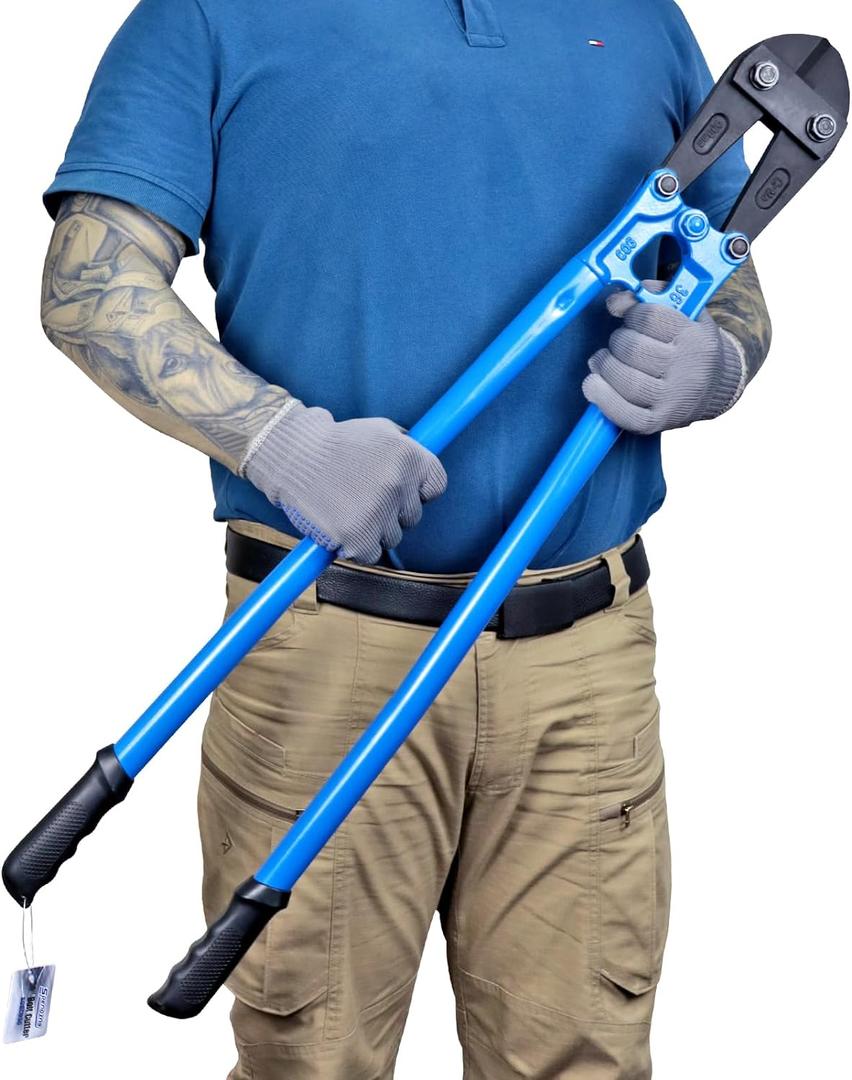 36 IN Bolt Cutter with Drop Forged Cr-Mo Alloy Steel Blades,with Ergonomic Handle,Heavy Duty Metal Cutter for Rebars, Chains, Locks, Wires, Bolts, Fence.