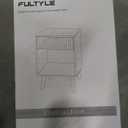 Night Stand with Drawer, Mid Century Nightstand with Storage, Modern Fluted Bedside Table Bedroom Living Room for Small Space, Office (Rustic Walnut)