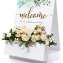 Flower Box Welcome Sign 23.6 Inch Wedding Welcome Sign With Flower Box, Wooden Welcome Floral Box Sign For Wedding Reception, Bridal Shower, Baby Shower, Birthday Party Decor