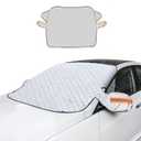 ICWEIMEI Car Windshield Snow Cover, 4-Layer Protection for Snow, Ice, Frost, Sunlight, Large Magnetic Car Windshield Cover with Side Mirror Protector Fit for Large Cars, SUV, Truck, Van in All Weather