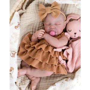 Aori Lifelike Reborn Baby Dolls - 20'' Realistic Sleeping Newborn Girl Doll with Feeding & Outfit Set - Weighted Body for Cuddling, Roleplay Gift for Girls and Kids 3+