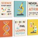 KAIRNE Science Wall Art,Inspirational Science Quotes Canvas,Fun Experiment Room Decor,Chemistry Wall Decoration,Motivational Explore Paintings for Classroom,Playroom,Middle High School (8x10inch)
