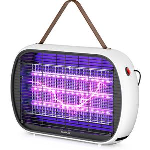 Buzbug Upgraded LED Bug Zapper Indoor, LED Bulbs Up to 50,000 Hours, 3 Lamps Sustainable Less Power, 3800V Powerful Electric Mosquito Zapper, Fly Trap Mosquito Trap, Fly Killer Fly Zapper (White)