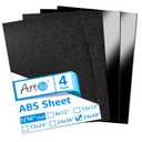 Art3d ABS Plastic Sheets 1/16 Inch Thick 24"x48", 4 Pack - Thermoform Two-Sided Rigid Art3d ABS Sheet (Textured Plastic Front & Smooth Back)