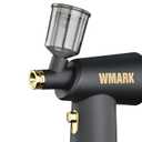 WMARK Professional Handheld Cordless Airbrush for Barber, Art & Painting - 3-Gear Air Pressure (18/21/25PSI) LED Light, Salon-Grade Precise Styling Tool, NG-AB001 (Black)
