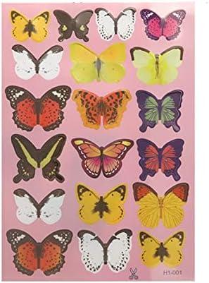 Pack of 6 UTMACH 3D Simulation Butterfly Wall Sticker Card Double-Sided Adhesive Bedroom Living Room Wall Sticker Plastic Butterfly H1-001 Double-Sided Adhesive