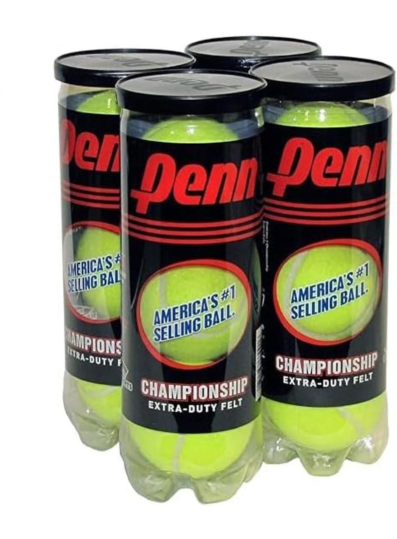PENN Championship Tennis Balls - Extra Duty Felt Pressurized - 6 Cans, 18 Balls & 4 Cans, 12 Balls PENN Championship Tennis Balls - Extra Duty Felt Pressurized - 6 Cans, 18 Balls & 4 Cans, 12 Balls