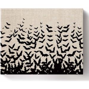 Zoileodpish Halloween Paint by Numbers Bat Painting on Canvas Kit for Adults Beginners with Wooden Frame Easy to Paint DIY for Home Wall Decor Gift, 20" Wx24 L (Beige)