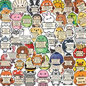 100PCS Cute Stickers for Kids, Affirmation Animal Stickers, Motivational Stickers for Kids Classroom, Inspirational Vinyl Waterproof Decals for Water Bottles Laptops Scrapbook Vision Board Supplies