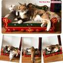 COOZMENT Scratching Sofa, Couch Shaped Thick Scratching Cardboard, Lounge Bed for Indoor Rest&Play, Sofa Scratcher Pad (Red, 23" L X 12.2" W X 10.7" H)